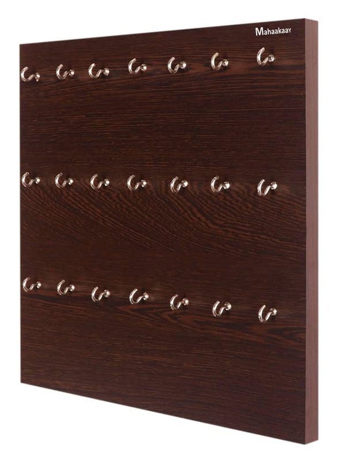 Mahaakaay 21 Hook Wooden Key Holder Hanger Stand Wall Hooks Wall Mounted Key Chain Hanging Organizer Color Wenge - Image 1